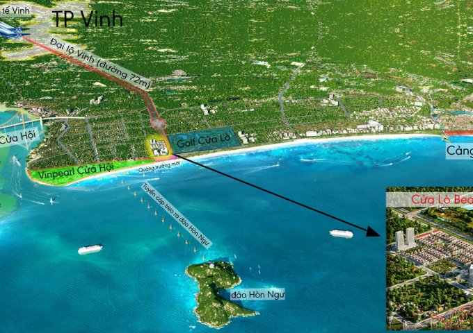 Bán đất biệt thự biển/ 3 tỷ liền kề dự án VinPearl Cửa Hội - Biển Nghệ An