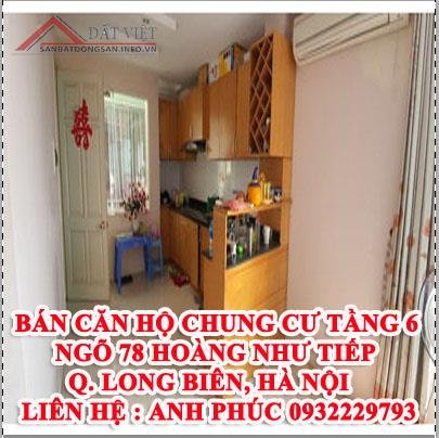 Bán căn hộ chung cư tầng 6, Ngõ 78 Hoàng Như Tiếp, Long Biên, Hà Nội