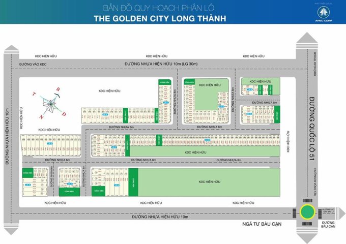 Đất nền ngay cổng sân bay long thành - dự án The Golden City(đã có sổ riêng từng nền)