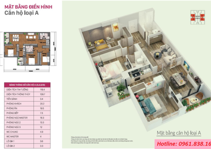 Bán suất nội bộ căn hộ 3PN chung cư cao cấp The Legacy 106 Ngụy Như Kon Tum. giá ưu đãi