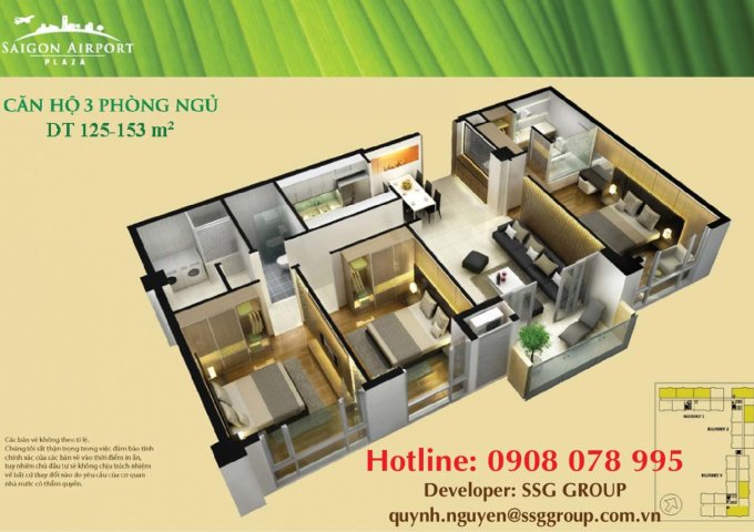 Saigon Airport Plaza - Quản lý toàn bộ giỏ hàng 1-2-3PN xem nhà ngay. Hotline PKD SSG 0908 078 995
