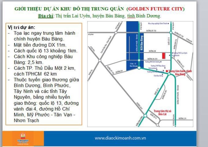 Bán đất khu công nghiệp Becamex Bàu Bàng giá 550 triệu/nền chiết khấu 7 chỉ vàng SJC