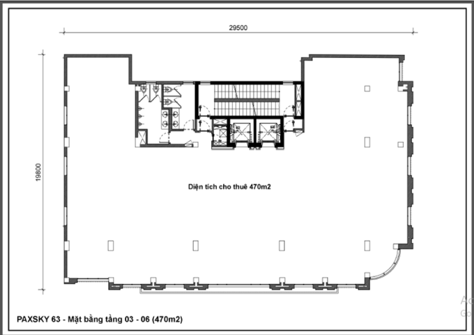 Cho thuê văn phòng tòa nhà Pax Sky 63 Ngô Thì Nhậm 23USD/m2