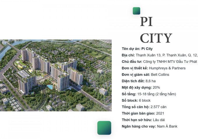 Mở bán dự án Picity Thạnh Xuân, căn hộ chuẩn Singapore, công viên 3 hecta ven sông, view Landmark 81, L/H 0934720819