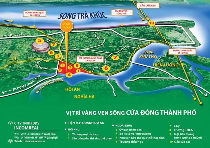 khu dân cư An Lộc Phát vị trí gần cầu Cửa Đại,đường Dung Quất Sa Quỳnh,...