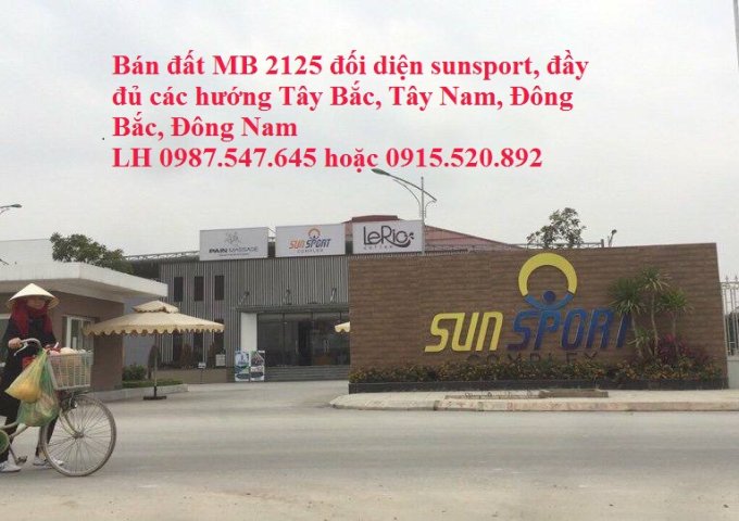 Bán đất mặt bằng 2125 ( mb530 mở rộng) đối diện Sunsport, phường Đông Vệ - tp Thanh Hóa