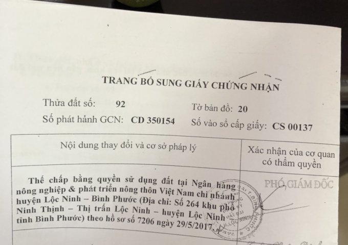 Bán đất vườn tại Ấp 4, xã Lộc Tấn, Huyện Lộc Ninh, Tỉnh Bình Phước