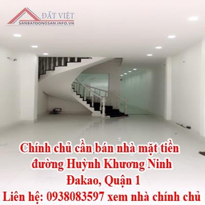 Chính chủ cần bán nhà mặt tiền đường Huỳnh Khương Ninh, Đakao, Quận 1.