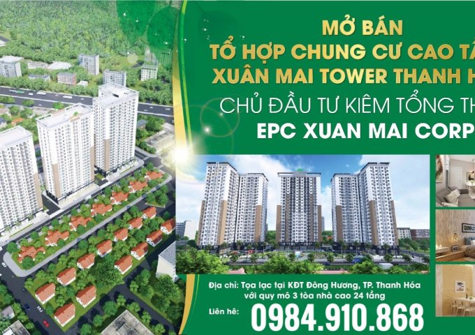 Mở bán Block đẹp nhất Căn hộ cao cấp Xuân Mai Tower trung tâm TP mới, 13-15tr/m2