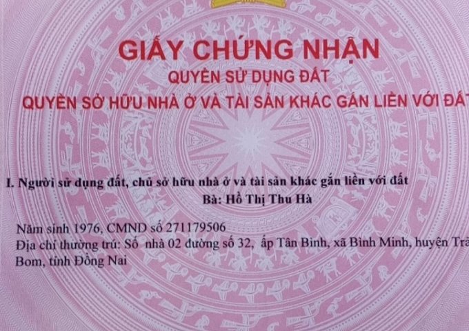 Chính chủ cần bán 2 lô đất ở xã Bình Minh, huyện Trảng Bom,  Đồng Nai