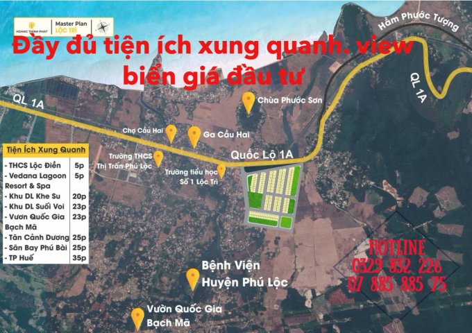 Đất nền nằm ở vị trí đắc địa , phát triển bậc nhất Phú Lộc tại Xã Lộc Trì. Là của ngõ Phía Nam Huế - Đà Nẵng. ( 0329 832 226 or 07 885 885 75 )