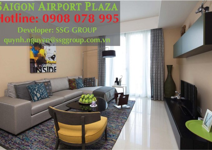 Cho thuê căn hộ chung cư Saigon Airport, 3PN full nội thất, DT 110m2, giá 20 triệu/tháng