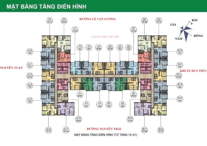 Cần tiền, bán gấp căn hộ 64m chung cư 282 Nguyễn Huy Tưởng tầng trung cao.