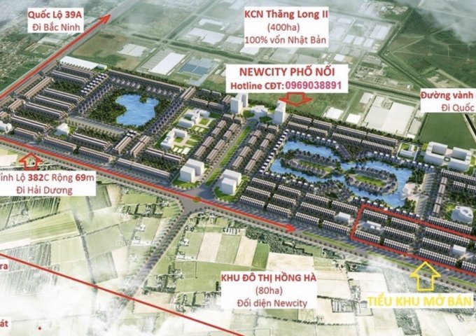  Bán đất nền dự án tại Dự án New City Phố Nối, Yên Mỹ, Hưng Yên diện tích 120m2 giá 11 Triệu/m²