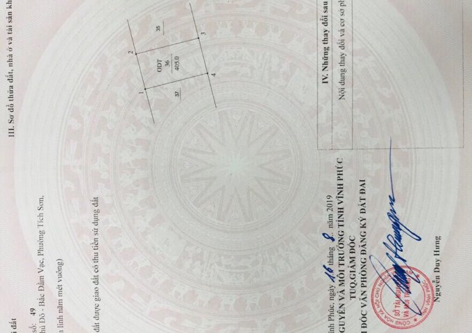 Bán đất biệt thự Bắc Đầm Vạc, Sông Hồng Thủ Đô Resort, Tích Sơn 405m2, giá: 25tr/m2 LH: 0399566078