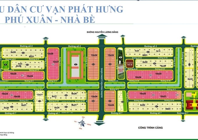 Biệt thự KDC Phú Xuân Vạn Phát Hưng, DT 253.5m2, giá 25tr/m2
