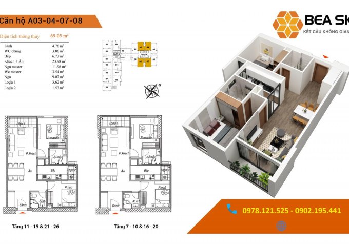 Mở bán chung cư Bea Sky Nguyễn Xiển tòa nhà Đại Đông Á 550tr/căn, Full nội thất, vay ưu đãi 0%, miễn dịch vụ
