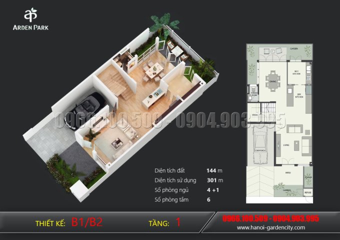 Ký trực tiếp CĐT 54 triệu/m đất, song lập Arden Park đã hoàn thiện, miễn 5 năm dịch vụ, chiết khấu 2%