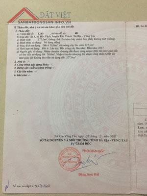Cần bán đất đường chính Hắc Dịch -Tóc Tiên, Huyện Tân Thành, Bà Rịa - Vũng Tàu