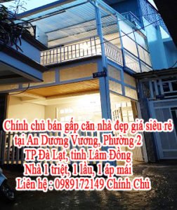 Chính chủ cần bán gấp căn nhà đẹp giá siêu rẻ tại An Dương Vương, Phường 2 TP Đà Lạt, tỉnh Lâm Đồng