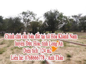 Cần bán đất tại xã Hòa Khánh Nam, huyện Đức Hòa, tỉnh Long An