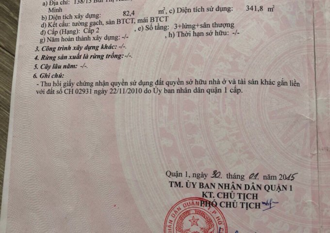 Bán nhà đẹp chính chủ tại 138/13 Bùi Thị Xuân, P. Phạm Ngũ Lão, Q. 1, TP.HCM