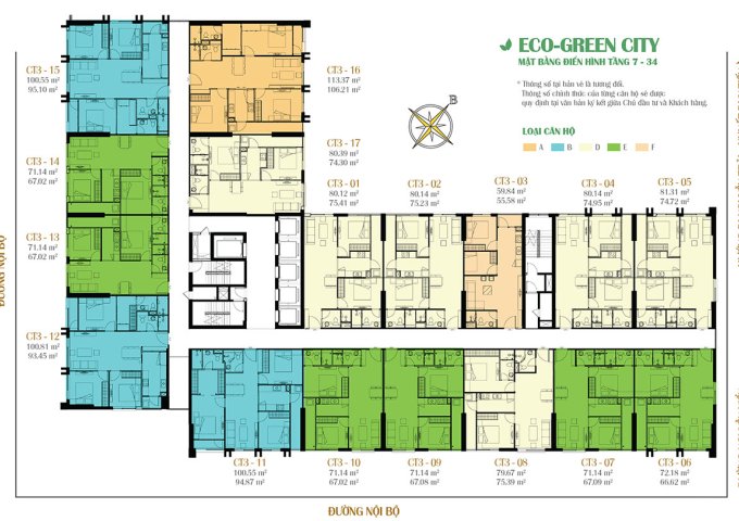  Cần bán căn 2PN chung cư Eco Green City, ban công Tây Bắc, DT 75.4m2, Giá 2 tỷ  