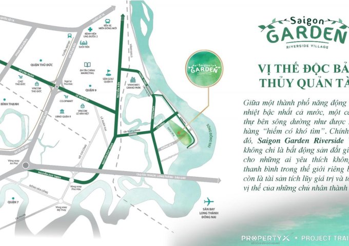 Đất nền Saigon Garden Riverside  mở bán 9 nền ck sốc dành riêng cho danh nhân, Chốn an cư nghỉ dưỡng đẳng cấp như Resort 5*