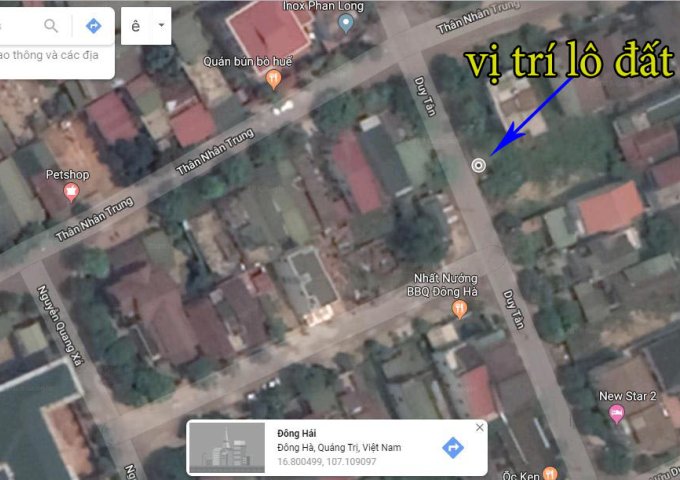  Bán đất Mặt tiền đường Duy Tân-TP Đông Hà