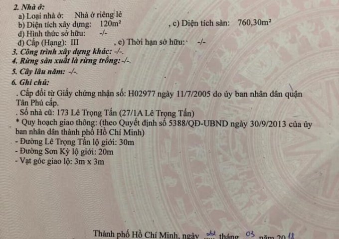 Bán nhà MTKD Cho Thuê Gía Cao  153 Lê Trọng Tấn 9x23m 6 Tầng Gía 35 tỷ TL.