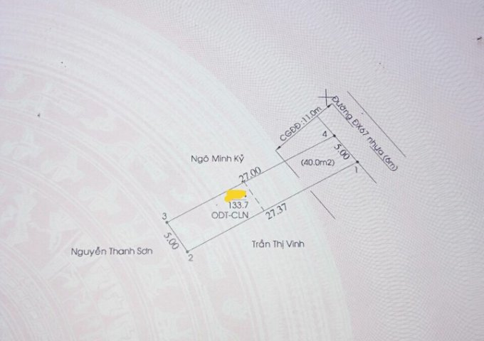 Bán đất 133m2 mặt tiền Vip ĐX 67, Phường Định Hòa,Thủ Dầu Một,SHR,bao sang tên công chứng