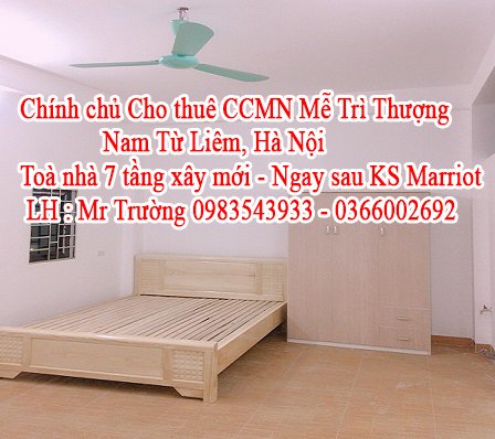 Chính chủ Cho thuê CCMN Mễ Trì Thượng, Nam Từ Liêm, Hà Nội