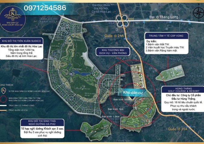 Đất thổ cư Quốc Oai trong lõi KĐT và TTTM siêu đô thị vệ tinh Hòa Lạc 90m2 nhỉnh 600tr-0971.254.586