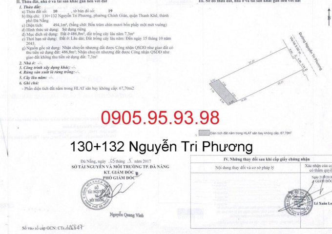 Đất VIP, MT Nguyễn Tri Phương, Đối Diện Công Viên 29/3, Hàng HIẾM, Giá Rẻ !!!