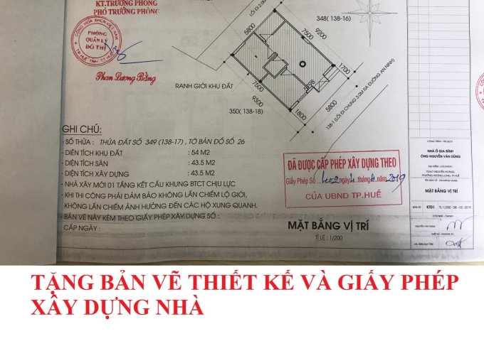 Nhượng lô đất khổ đẹp kiệt ô tô đường Nguyễn Hoàng, Phường Hương Long, TP Huế: 