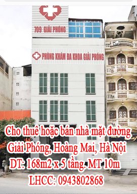 Cho thuê hoặc bán nhà mặt đường Giải Phóng, Hoàng Mai, Hà Nội