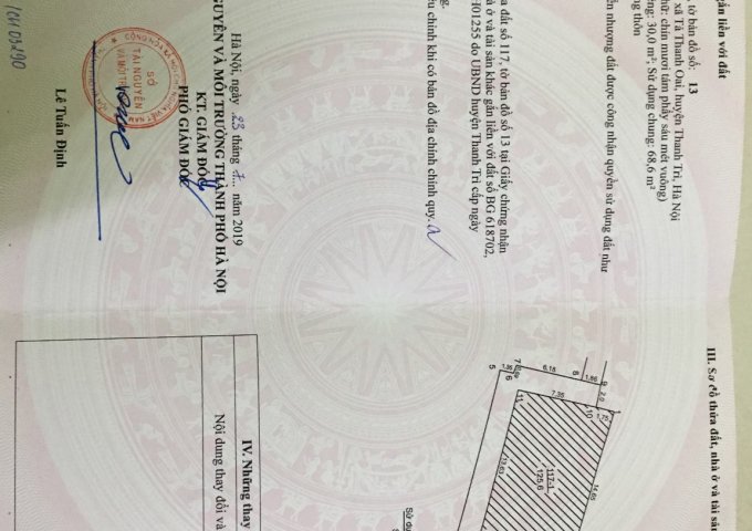 Bán đất tại xã tả Thanh oai, Thanh Trì, Hà Nội diện tích 30m2 giá 540.000.000