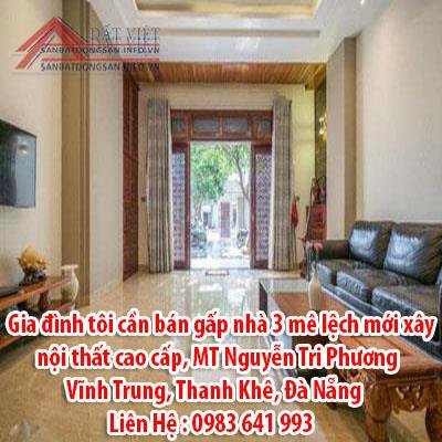 Gia đình tôi cần bán gấp nhà 3 mê lệch mới xây, nội thất cao cấp, MT Nguyễn Tri Phương - 0983641993