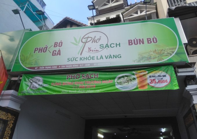 Sang lại mặt bằng đang kinh doanh quán phở mặt tiền đường Trần Trọng Cung, Tân Thuận Đông, Quận 7.