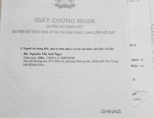 CHÍNH CHỦ CẦN BÁN GẤP CĂN HỘ CHUNG CƯ AN THỊNH THUỘC THÀNH PHỐ NHA TRANG