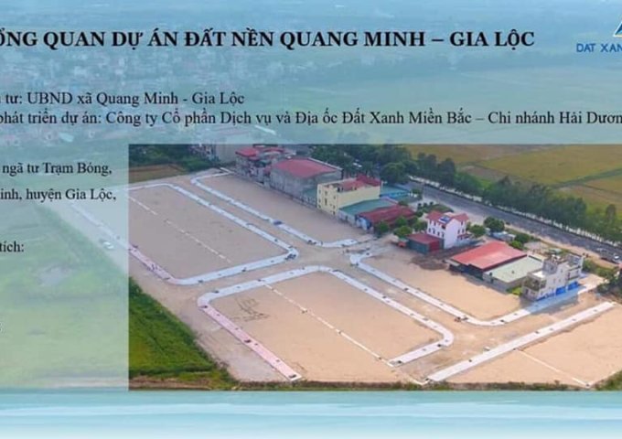 Bán đất nền khu Trạm Bóng Quang Minh Gia Lộc diện tích 100m2 ngay quốc lộ 37