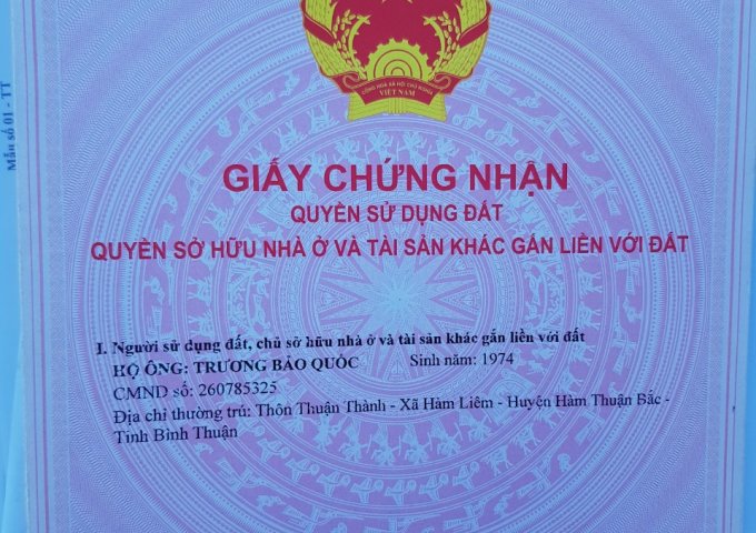 Chính chủ bán đất 2 mặt tiền KDC HTX3, xã Hàm Liêm, Bình Thuận.