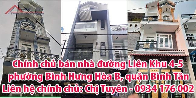Chính chủ bán nhà đường Liên Khu 4-5, phường Bình Hưng Hòa B, quận Bình Tân - TPHCM