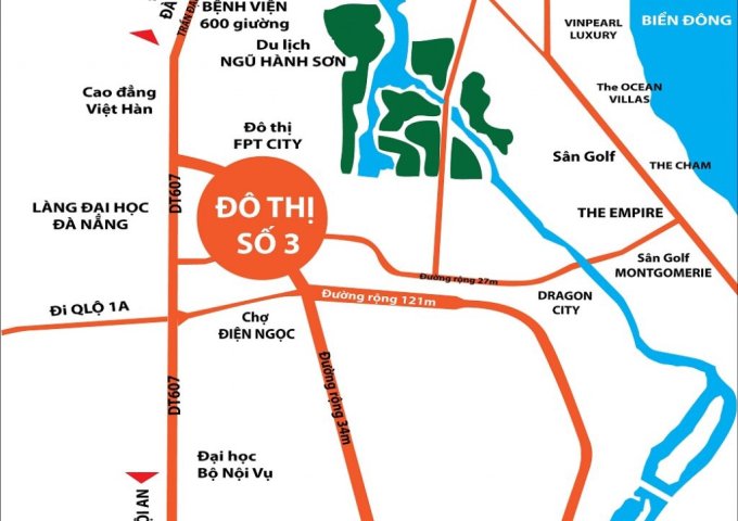 Nằm tiếp giáp khu đô thị FPT City, Làng đại học Đà Nẵng khu đô thị số 3 còn sót 1 lô duy nhất 