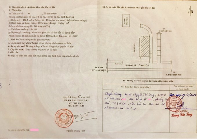 Bán đất SaPa thổ cư, kinh doanh, Sổ đỏ, Rẻ 4.8 tỷ