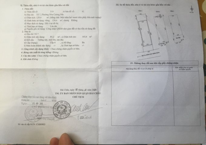 Bán nhà đường Núi Thành, Hòa Cường Bắc, Hải Châu.