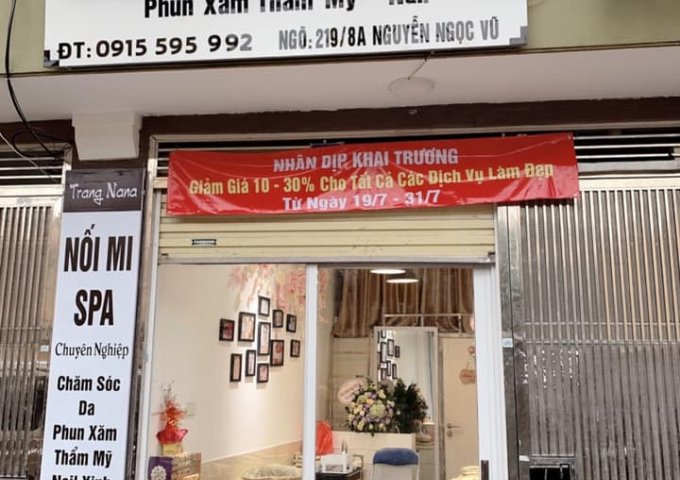 Sang nhượng cửa hàng nối mi- spa phun xăm thẩm mỹ- nail tại 219/8A Nguyễn Ngọc Vũ- Cầu Giấy- Hn