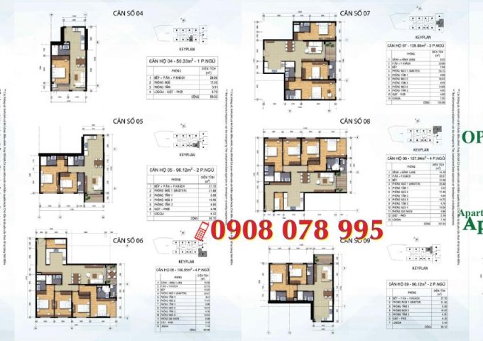 Bán căn hộ Opal Saigon Pearl, Q Bình Thạnh, 3PN, DT 136m2 mới 100%  Hotline: 0908078995