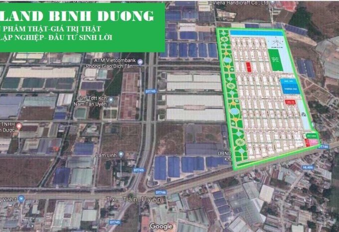 Khu Dân Cư Nam Tân Uyên mặt tiền đường tỉnh lộ DT746, giá gốc CĐT 990Tr cam kết lợi nhuận 30%/năm