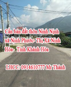 Cần bán đất thôn Ninh Nịnh- xã Ninh Phước- Thị Xã Ninh Hòa- Khánh Hòa